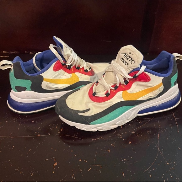 Nike Air Max 270 React Bauhaus Size 12 White, Yellow, Red, Blue, Green - Picture 1 of 9